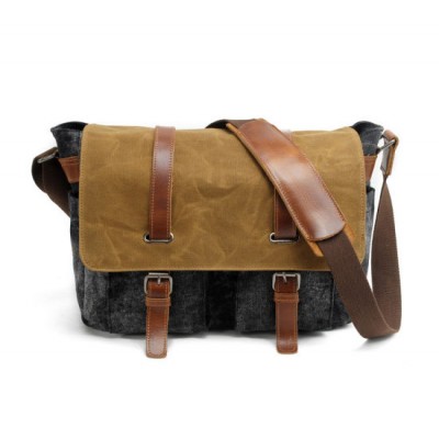 China Factory Vintage Style Quality Thick Canvas Camera Bag Messenger