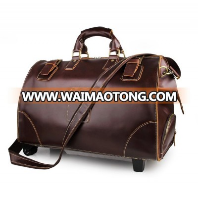 OEM Branded High Quality Vintage Leather Doctor Bag Trolley Bag